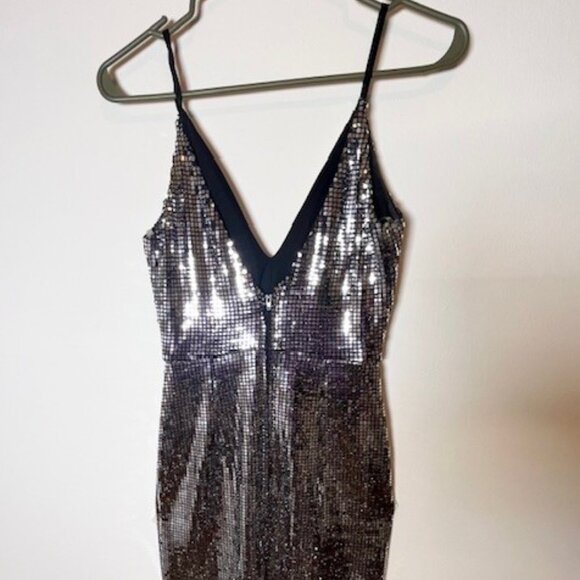 Dear Moon Silver Sparkle Disco Club Dress Size 1 - Perfect for New Years! - Picture 3 of 6